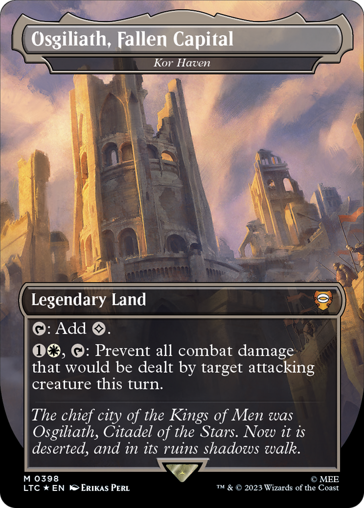 Osgiliath, Fallen Capital - Kor Haven (Borderless) (Surge Foil Realms and Relics) [The Lord of the Rings: Tales of Middle-Earth Commander]