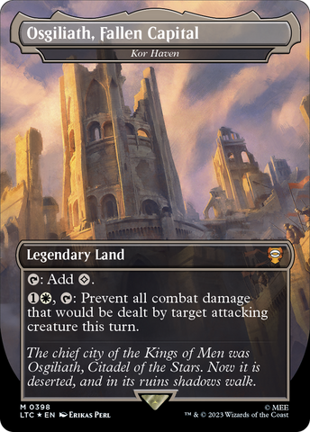 Osgiliath, Fallen Capital - Kor Haven (Borderless) (Surge Foil Realms and Relics) [The Lord of the Rings: Tales of Middle-Earth Commander] - Destination Retro