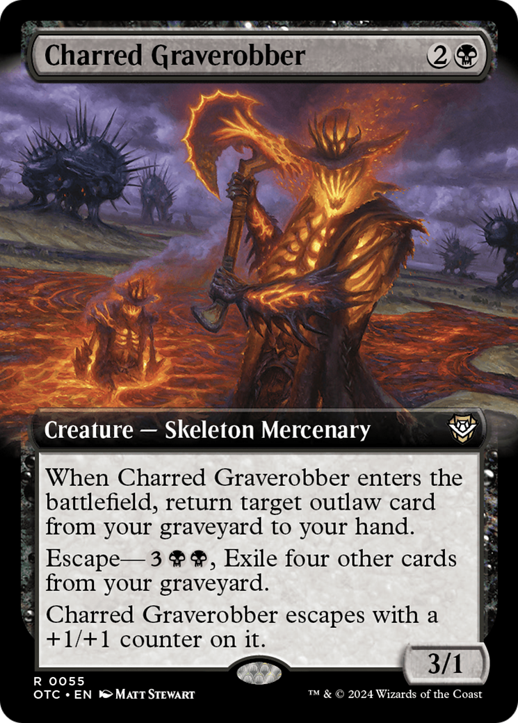 Charred Graverobber (Extended Art) [Outlaws of Thunder Junction Commander] - Destination Retro
