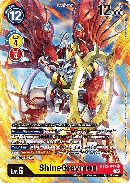 ShineGreymon [BT12-043] (Alternate Art) [Across Time] - Destination Retro