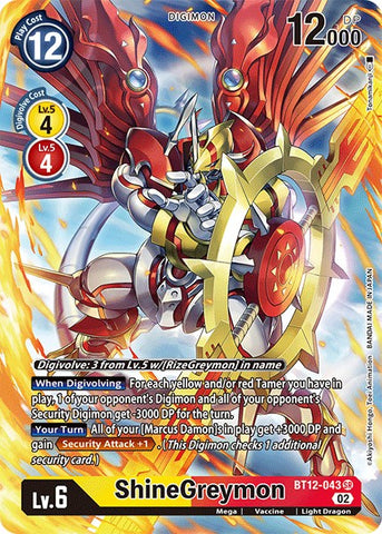 ShineGreymon [BT12-043] (Alternate Art) [Across Time] - Destination Retro