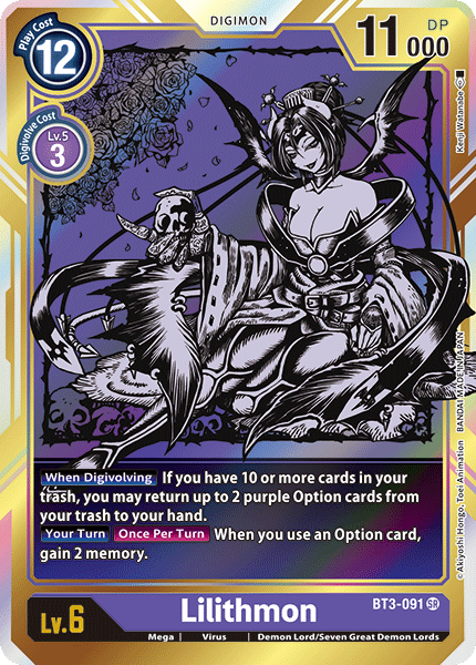 Lilithmon [BT3-091] (Alternate Art) [Release Special Booster Ver.1.0] - Destination Retro