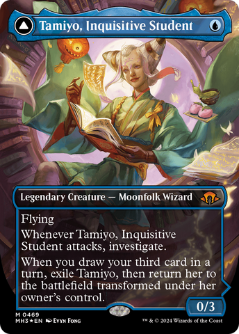 Tamiyo, Inquisitive Student // Tamiyo, Seasoned Scholar (Borderless) (Textured Foil) [Modern Horizons 3] - Destination Retro