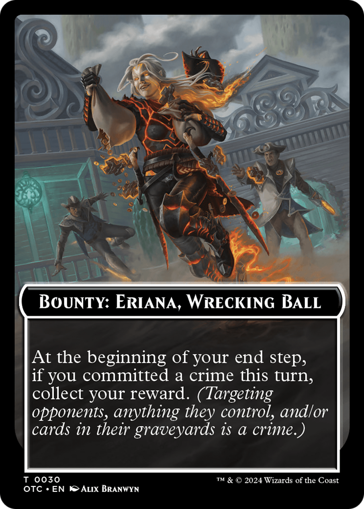 Bounty: Eriana, Wrecking Ball // Bounty Rules Double-Sided Token [Outlaws of Thunder Junction Commander Tokens] - Destination Retro