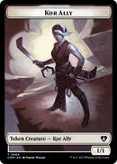 Dragon // Kor Ally Double-Sided Token [Commander Masters Tokens] - Destination Retro