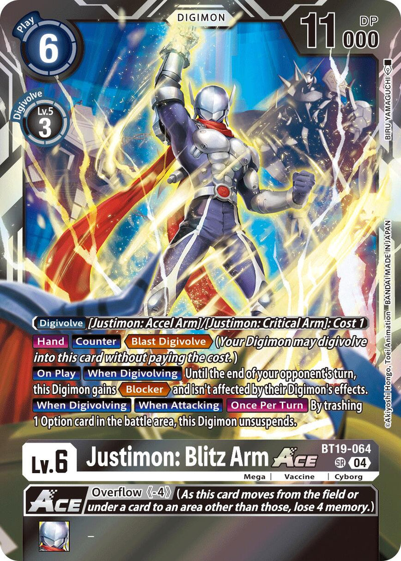 Justimon: Blitz Arm ACE [BT19-064] [Release Special Booster Ver.2.5] - Destination Retro
