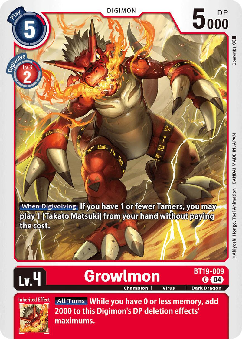 Growlmon [BT19-009] [Release Special Booster Ver.2.5] - Destination Retro