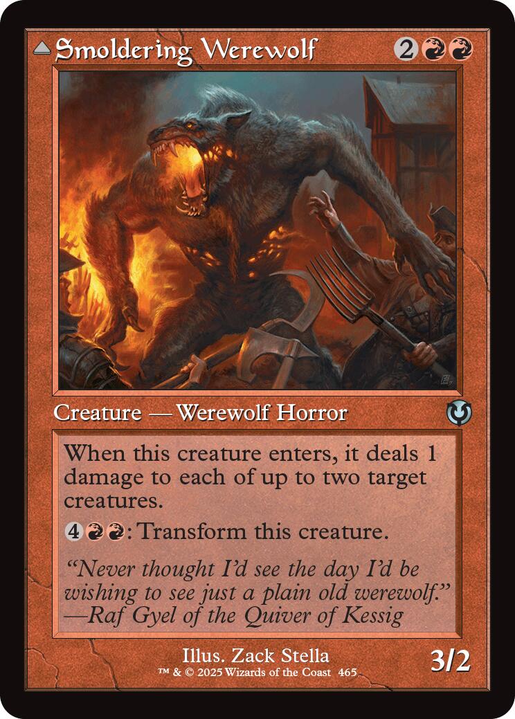 Smoldering Werewolf // Erupting Dreadwolf (Retro Frame) [Innistrad Remastered] - Destination Retro