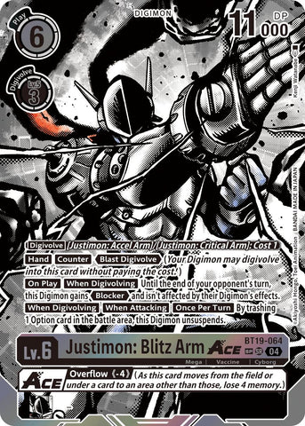 Justimon: Blitz Arm ACE [BT19-064] (Textured) [Release Special Booster Ver.2.5] - Destination Retro
