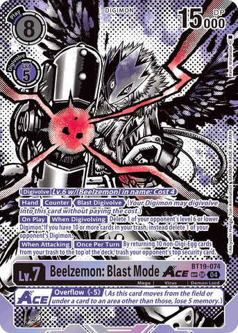 Beelzemon: Blast Mode ACE [BT19-074] (Textured) [Release Special Booster Ver.2.5] - Destination Retro