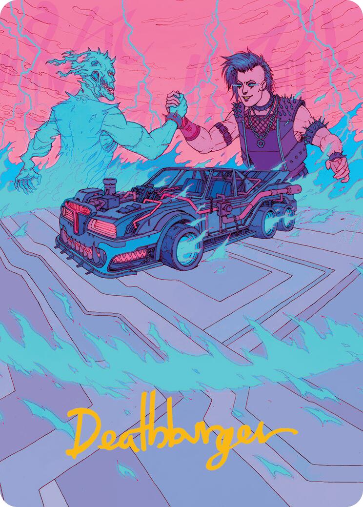 Demonic Junker Art Card (Gold-Stamped Signature) [Aetherdrift Art Series] - Destination Retro