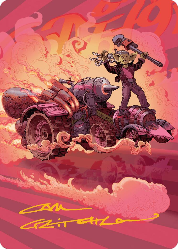 Burner Rocket Art Card (Gold-Stamped Signature) [Aetherdrift Art Series] - Destination Retro
