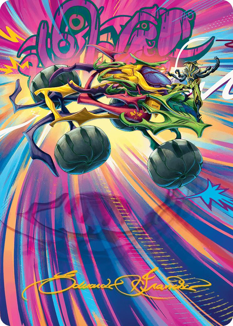 Thunderous Velocipede Art Card (Gold-Stamped Signature) [Aetherdrift Art Series] - Destination Retro