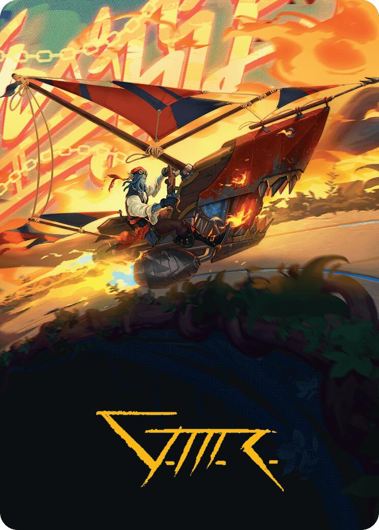 Boosted Sloop Art Card (Gold-Stamped Signature) [Aetherdrift Art Series] - Destination Retro