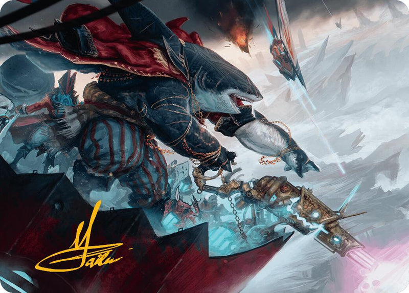 Captain Howler, Sea Scourge Art Card (16/54) (Gold-Stamped Signature) [Aetherdrift Art Series] - Destination Retro