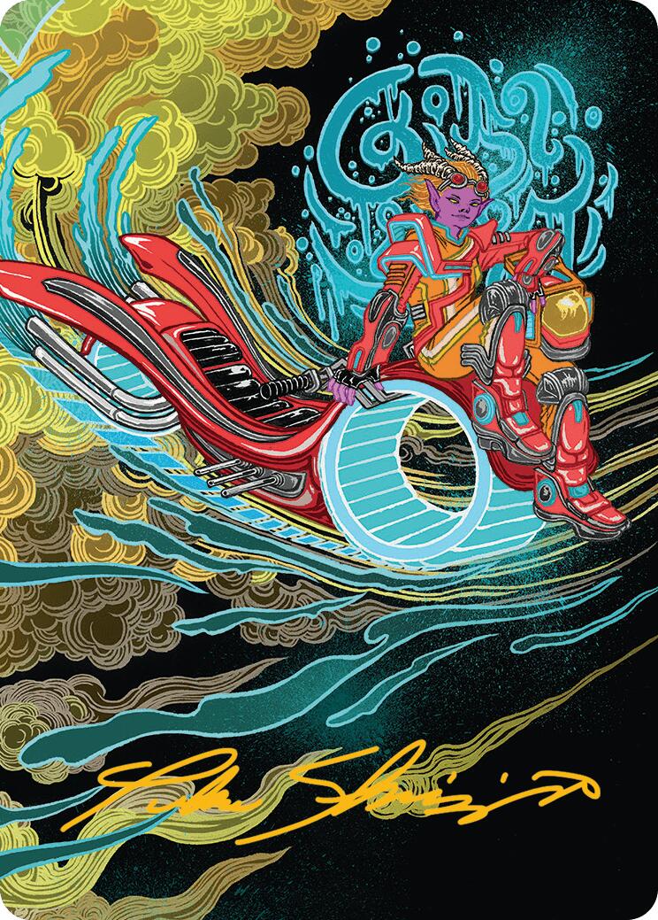 Cloudspire Skycycle Art Card (Gold-Stamped Signature) [Aetherdrift Art Series] - Destination Retro