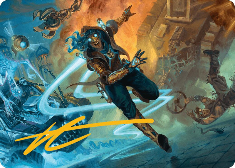 Sita Varma, Masked Racer Art Card (Gold-Stamped Signature) [Aetherdrift Art Series] - Destination Retro