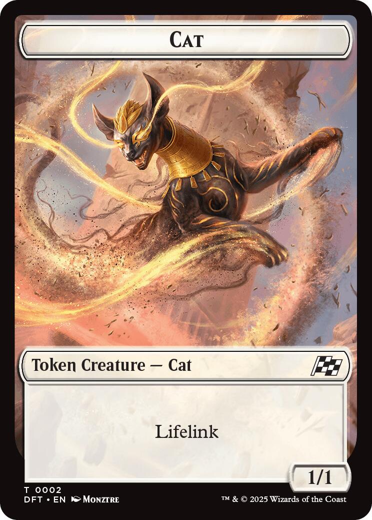 Cat // Thopter (0010) Double-Sided Token [Aetherdrift Tokens] - Destination Retro