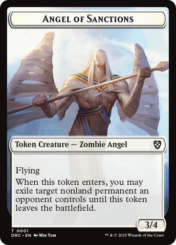 Angel of Sanctions // Vizier of Many Faces Double-Sided Token [Aetherdrift Commander] - Destination Retro