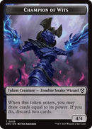 Champion of Wits // Zombie (0003) Double-Sided Token [Aetherdrift Tokens] - Destination Retro