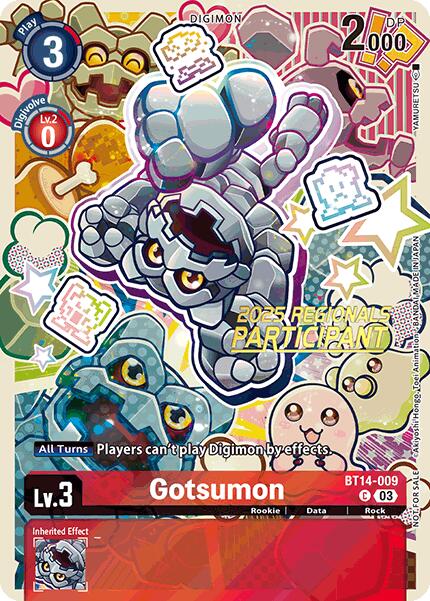 Gotsumon [BT14-009] (2025 Regionals Participant) [Blast Ace Promos] - Destination Retro