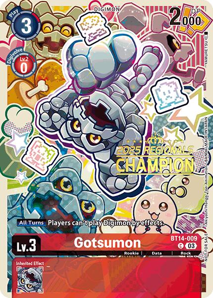 Gotsumon [BT14-009] (2025 Regionals Champion) [Blast Ace Promos] - Destination Retro