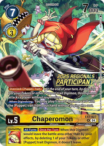 Chaperomon [EX7-027] (2025 Regionals Participant) [Digimon LIBERATOR Promos] - Destination Retro