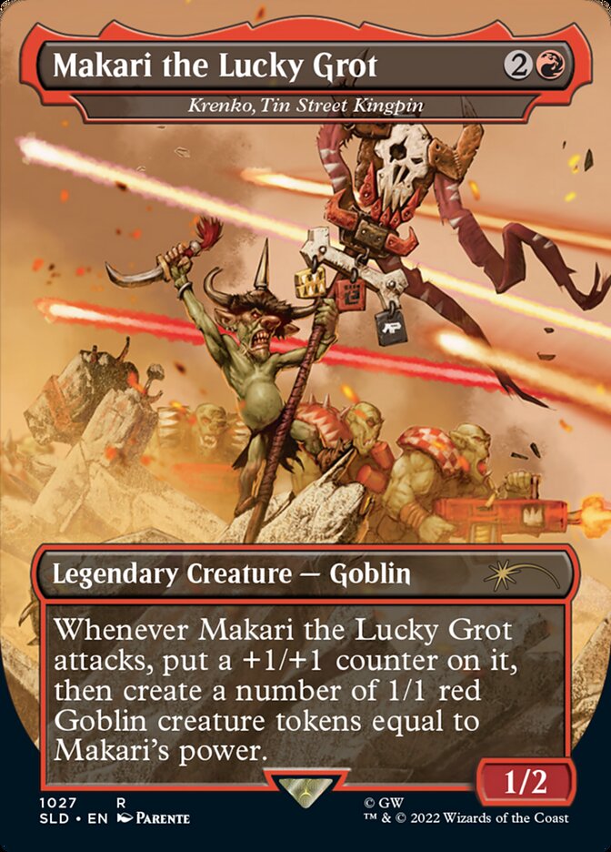 Makari the Lucky Grot - Krenko, Tin Street Kingpin (Borderless) [Secret Lair Drop Series] - Destination Retro