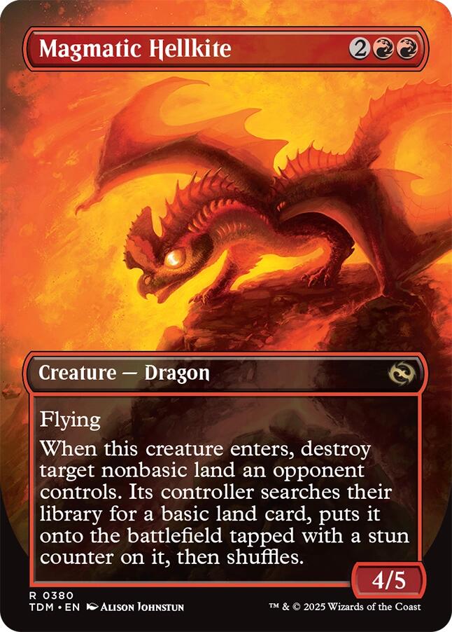 Magmatic Hellkite (Borderless) [Tarkir: Dragonstorm] - Destination Retro