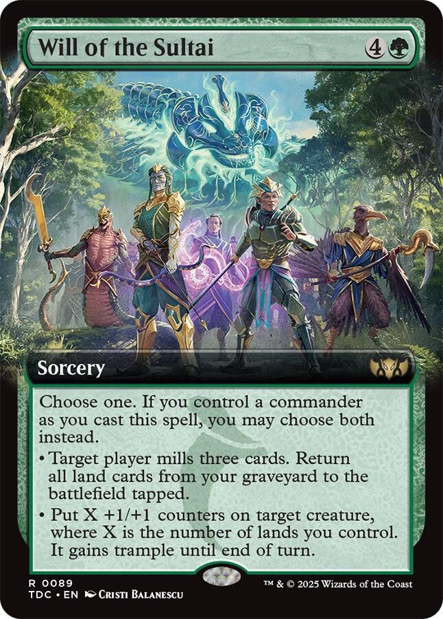 Will of the Sultai (Extended Art) [Tarkir: Dragonstorm Commander] - Destination Retro