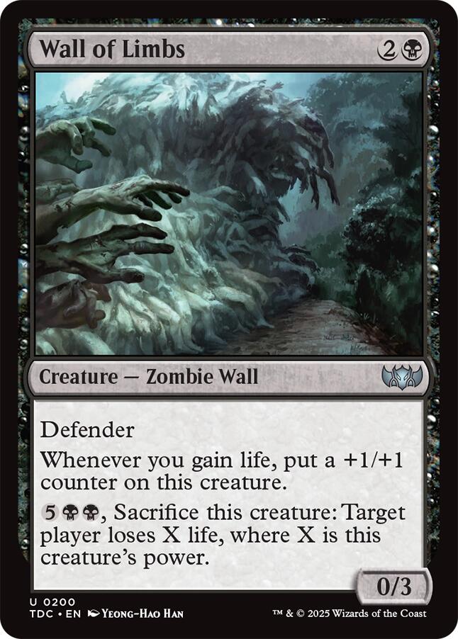 Wall of Limbs [Tarkir: Dragonstorm Commander] - Destination Retro