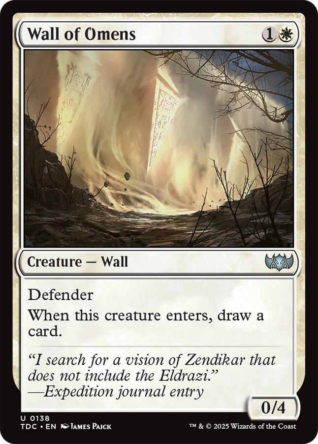 Wall of Omens [Tarkir: Dragonstorm Commander] - Destination Retro