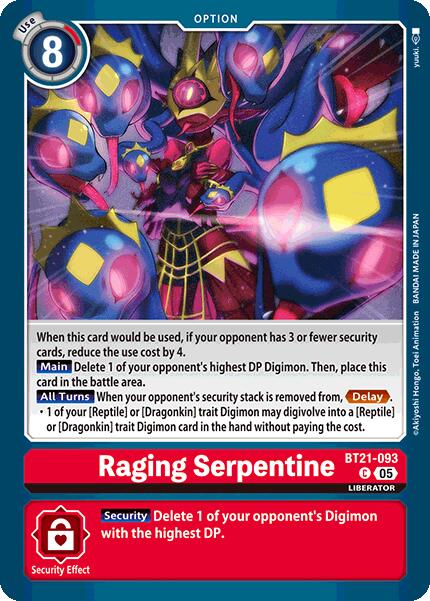 Raging Serpentine [BT21-093] [World Convergence] - Destination Retro