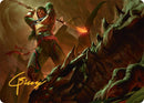 Sarkhan's Resolve Art Card (18/54) (Gold-Stamped Signature) [Tarkir: Dragonstorm Art Series] - Destination Retro