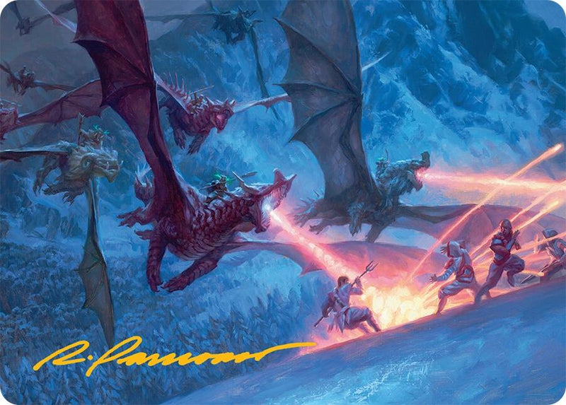 Dragonback Assault Art Card (22/54) (Gold-Stamped Signature) [Tarkir: Dragonstorm Art Series] - Destination Retro