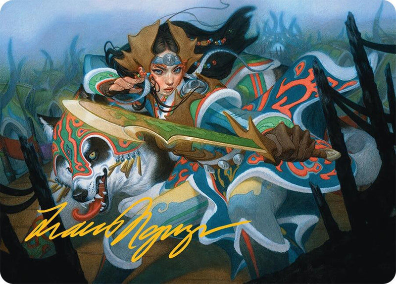 Eshki Dragonclaw Art Card (23/54) (Gold-Stamped Signature) [Tarkir: Dragonstorm Art Series] - Destination Retro