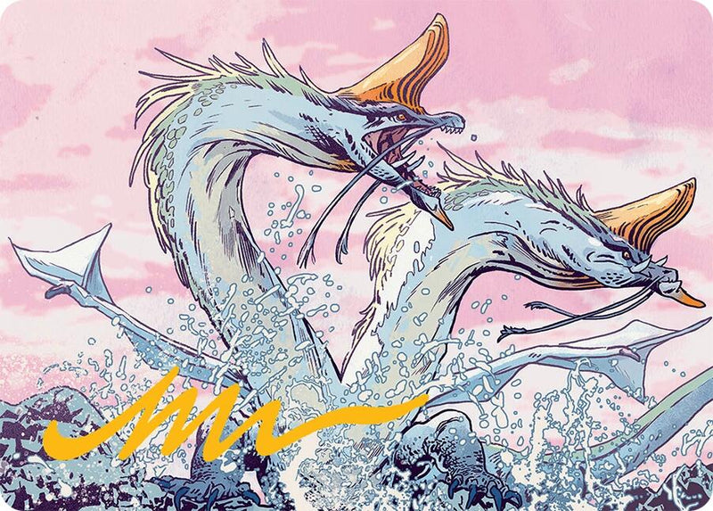 Twinmaw Stormbrood Art Card (39/54) (Gold-Stamped Signature) [Tarkir: Dragonstorm Art Series] - Destination Retro