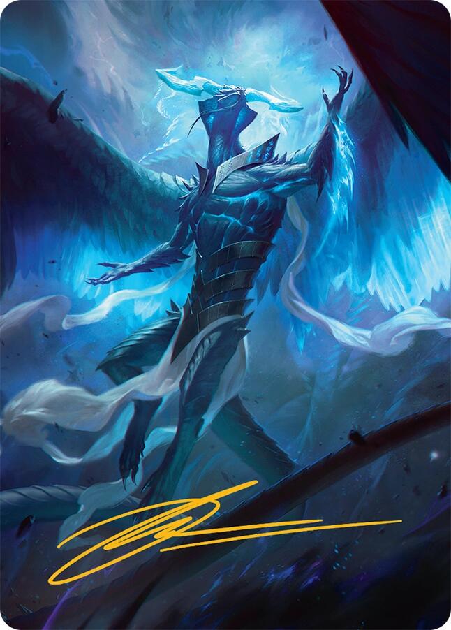 Ugin, Eye of the Storms Art Card (1/54) (Gold-Stamped Signature) [Tarkir: Dragonstorm Art Series] - Destination Retro