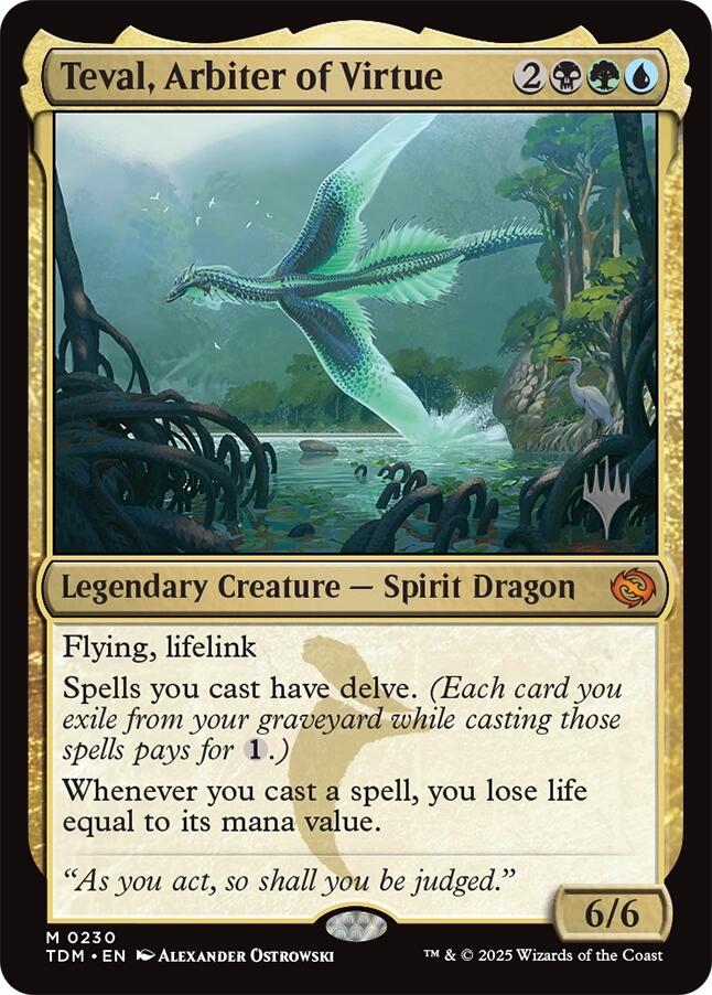 Teval, Arbiter of Virtue (Promo Pack) [Tarkir: Dragonstorm Promos] - Destination Retro