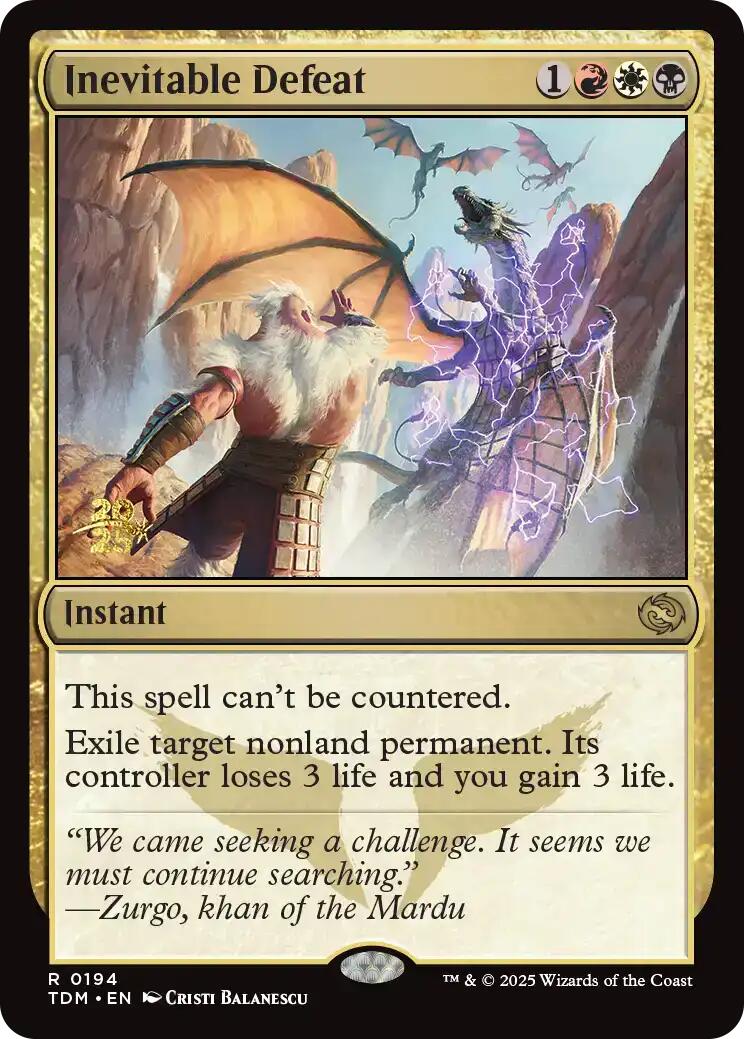 Inevitable Defeat [Tarkir: Dragonstorm Prerelease Promos] - Destination Retro