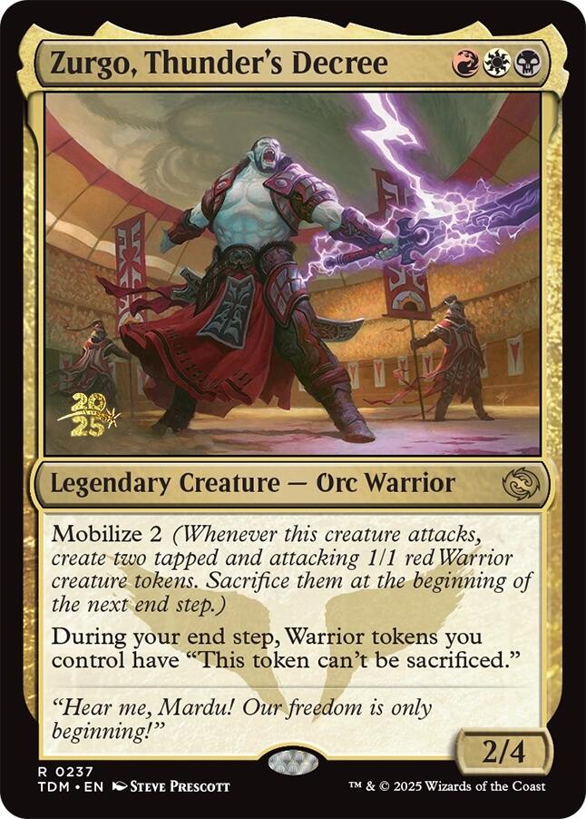 Zurgo, Thunder's Decree [Tarkir: Dragonstorm Prerelease Promos] - Destination Retro