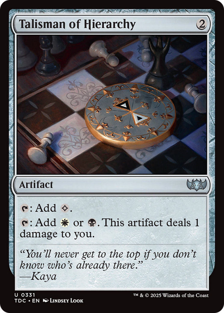 Talisman of Hierarchy [Tarkir: Dragonstorm Commander] - Destination Retro