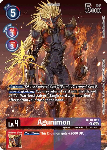 Agunimon [BT18-011] (Rare Pull) [World Convergence] - Destination Retro