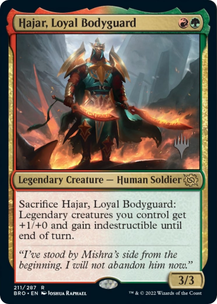 Hajar, Loyal Bodyguard (Promo Pack) [The Brothers' War Promos] - Destination Retro