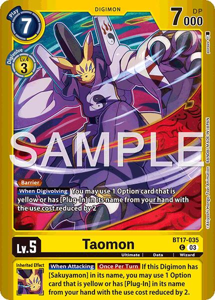 Taomon [BT17-035] (Limited Card Pack -Billion Bullet-) [Limited Card Pack -Billion Bullet-] - Destination Retro