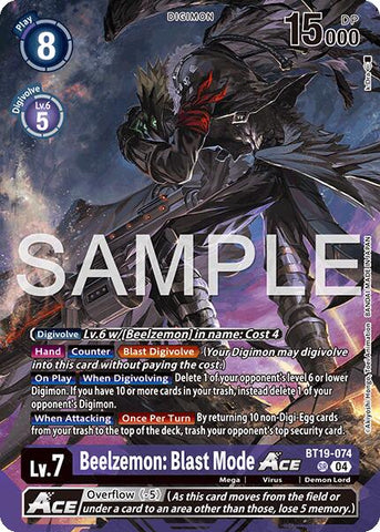 Beelzemon: Blast Mode ACE [BT19-074] (Limited Card Pack -Billion Bullet-) [Limited Card Pack -Billion Bullet-] - Destination Retro