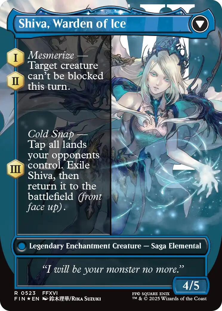 Jill, Shiva's Dominant // Shiva, Warden of Ice (Borderless) (Surge Foil) [FINAL FANTASY] - Destination Retro