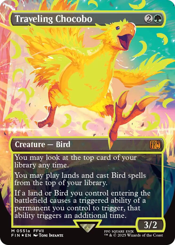 Traveling Chocobo (Borderless) (Neon Ink Yellow) [FINAL FANTASY] - Destination Retro