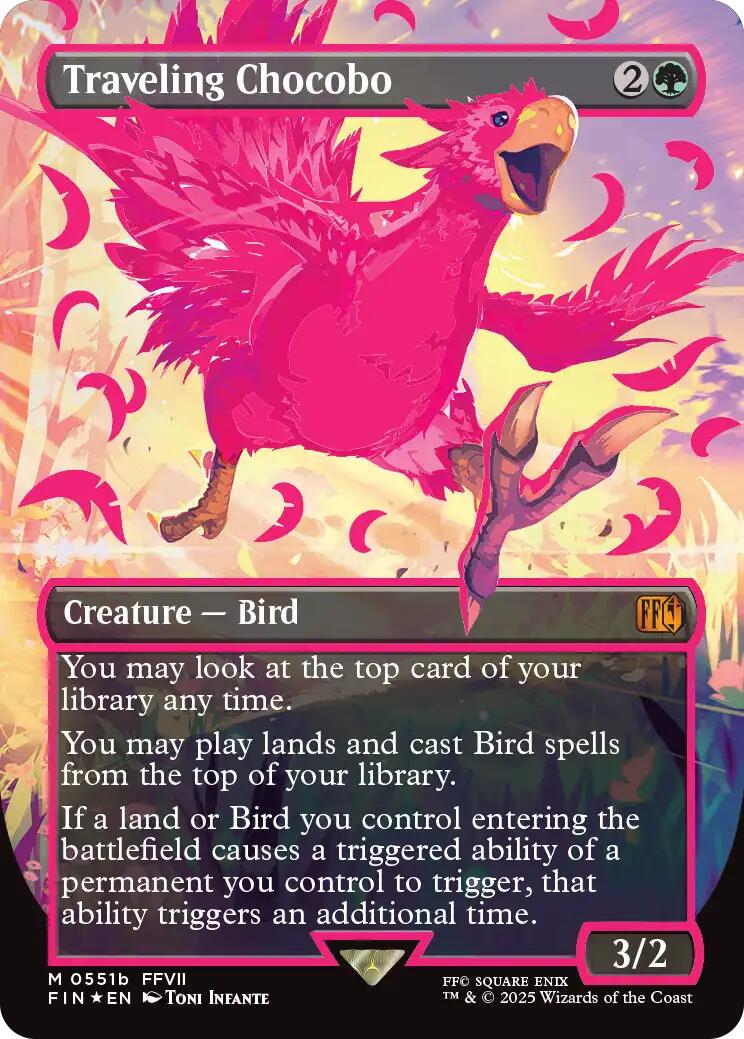 Traveling Chocobo (Borderless) (Neon Ink Pink) [FINAL FANTASY] - Destination Retro