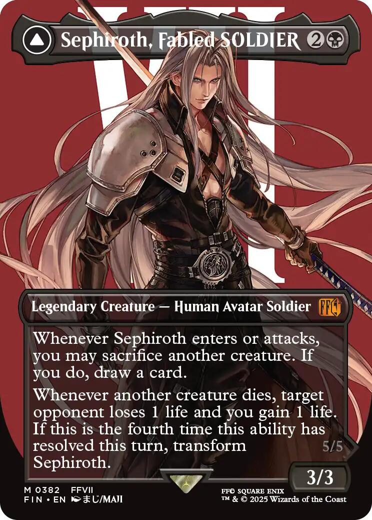 Sephiroth, Fabled SOLDIER // Sephiroth, One-Winged Angel (Borderless) (0382) [FINAL FANTASY] - Destination Retro